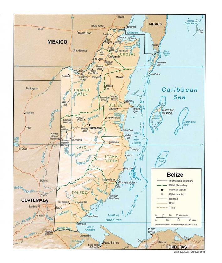 belize map